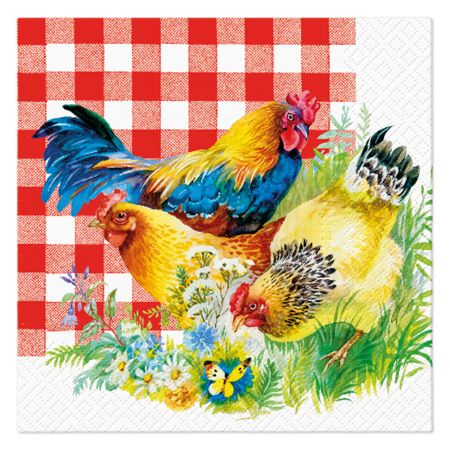 Ubrousky PAW L 33x33cm Chicken Couple Ubrousky PAW L 33x33cm Chicken Couple