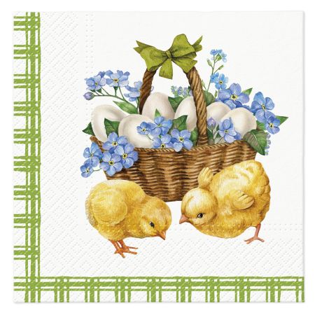 Ubrousky PAW L 33x33cm Chicks with basket