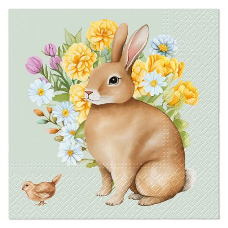 Ubrousky PAW L 33x33cm Festive Bunny Print