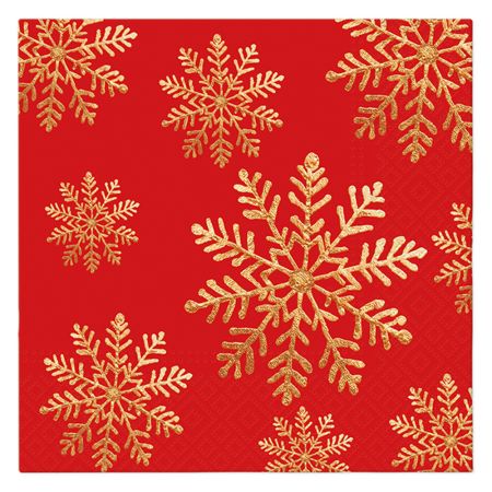 Ubrousky PAW L 33x33cm Handmade Snow (Red) Ubrousky PAW L 33x33cm Handmade Snow (Red)
