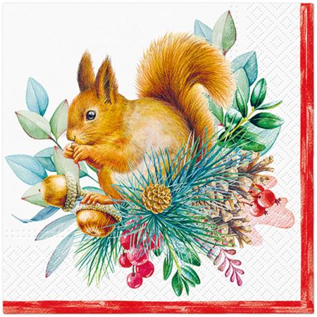 Ubrousky PAW L 33x33cm Vintage Squirrel Joy