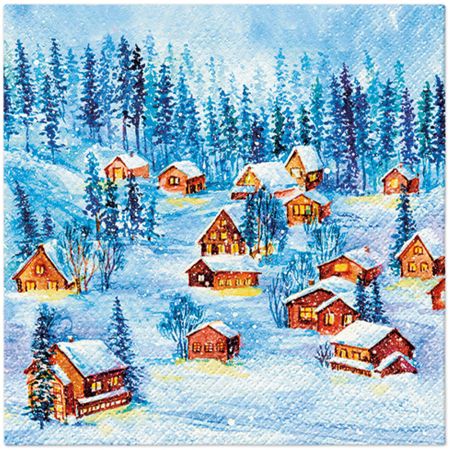 Ubrousky PAW L 33x33cm Winter Houses