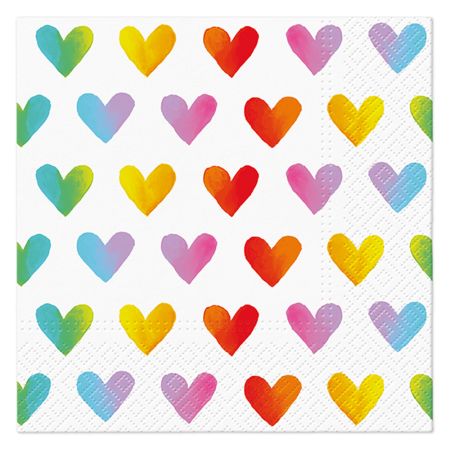 Ubrousky TaT 33x33 cm Rainbow Hearts