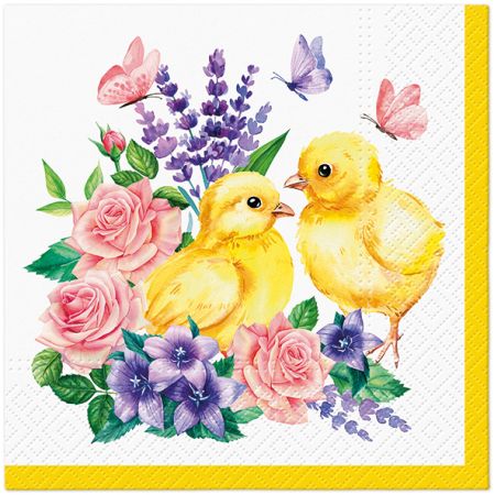 Ubrousky TaT 33x33cm Chicks and Flowers