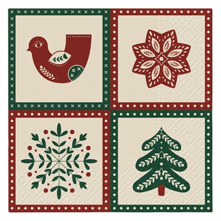 Ubrousky TaT 33x33cm Christmas Folk