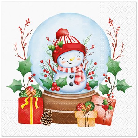 Ubrousky TaT 33x33cm Snowman in a ball