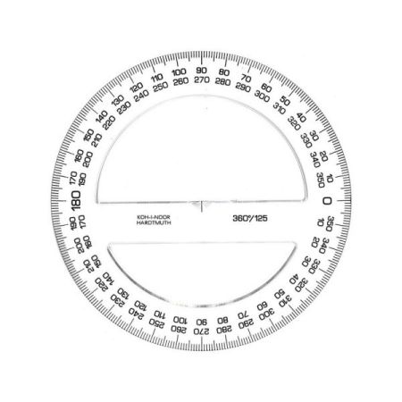 Úhloměr 360/125 KOH-I-NOOR 746328 čirý