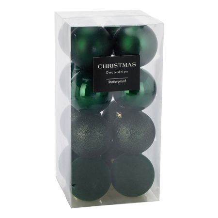 Vánoční koule - PP zelené 80 mm, sada 16 ks
