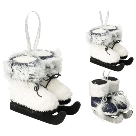 Vánoční ozdoba - brusle 12 cm na zavěšení (2 barvy /cena za 1 ks)