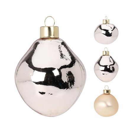 Vánoční ozdoba skleněná 60 mm, šampaň zlatá - sada 3 ks Vánoční ozdoba skleněná 60 mm, šampaň zlatá - sada 3 ks