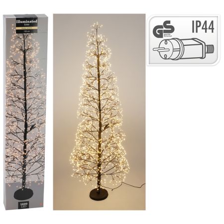 Vánoční stromek s větvičkami, svítící 1600x LED, výška 150 cm