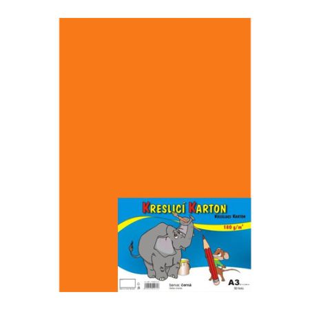 Karton kreslící A3 180g / 50 listů oranžový