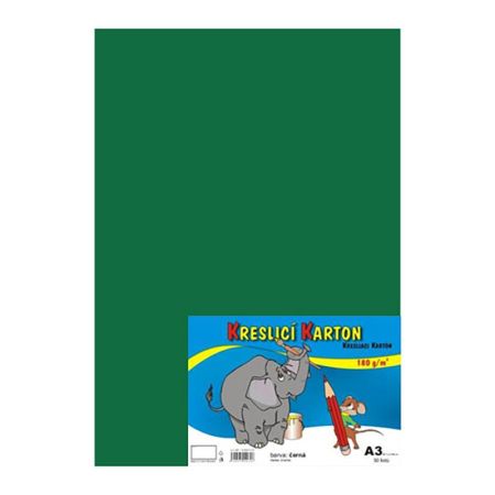 Karton kreslící A3 180g/50 listů tm. zelený