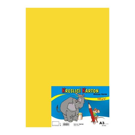 Karton kreslící A3 180g / 50 listů žlutý