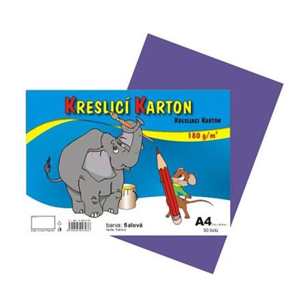 Karton kreslící A4 180g / 50 list. fialový