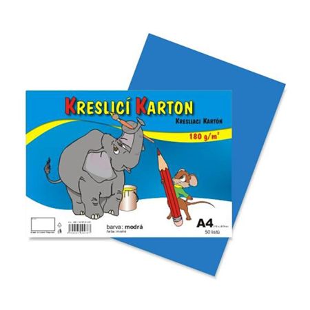 Karton kreslící A4 180g / 50 list. modrý
