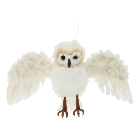 Závěsná dekorace - Sova - bílá, 20 cm