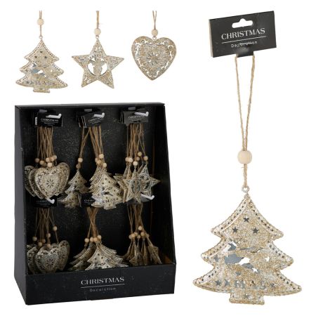 Závěsná dekorace - vánoční motivy 7,5 cm, šampaňské, mix /1ks Závěsná dekorace - vánoční motivy 7,5 cm, šampaňské, mix /1ks