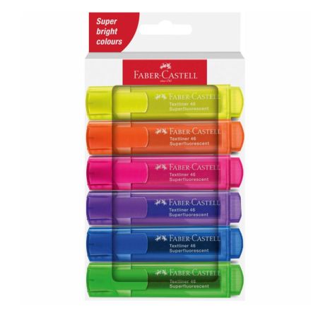 Zvýrazňovač Faber-Castell 1546/6 Superfluo - sada, papírová krabička Zvýrazňovač Faber-Castell 1546/6 Superfluo - sada, papírová krabička