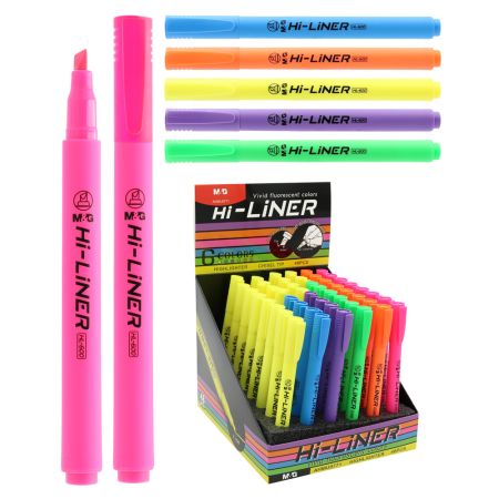 Zvýrazňovač M&G Hi-Liner - mix 6 barev 48 ks
