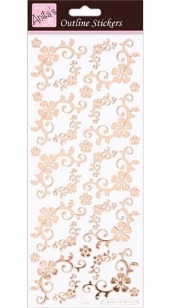 DO samolepky ANT 810288 Fancyfull Floral Corners Rose Gold On White