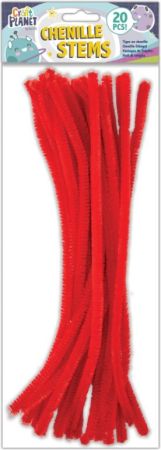 drát plyšový CPT 660004 300mm 20ks červený