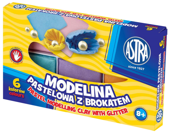 modelína ASTRA teplem tvrditelná  6 barev - PASTEL GLITTER