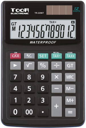 kalkulačka KW TR-2296T voděodolná 12 míst černá 120-1425