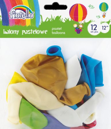 balónky  12ks Fiorello pastel mix 12