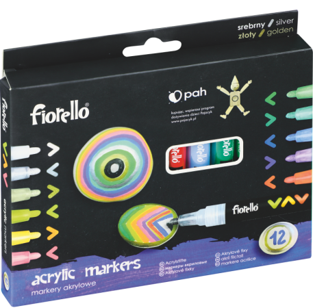 popisovače Fiorello akrylové 12 barev 2mm GR-1106 160-2262