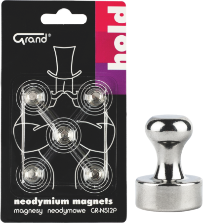 magnet neodymový 12mm s kuželkou GR-N512P 5ks 130-1965