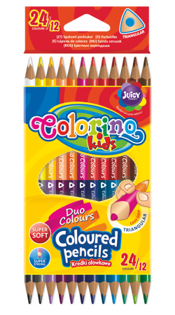 pastelky Colorino trojhranné 24 barev/12ks oboustranné pastelky Colorino trojhranné 24 barev/12ks oboustranné