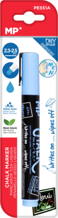 značkovač křídový modrý MP kul.hrot PE551A blistr