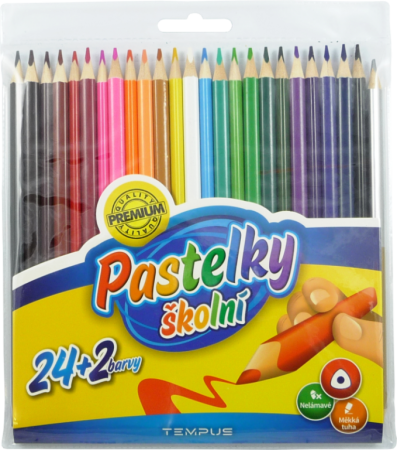 pastelky   Tempus 0325 trojhranné 24+2 barvy