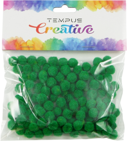 pom poms mini 120ks zelený