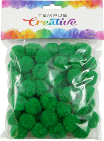 pom poms 20mm zelený 50ks