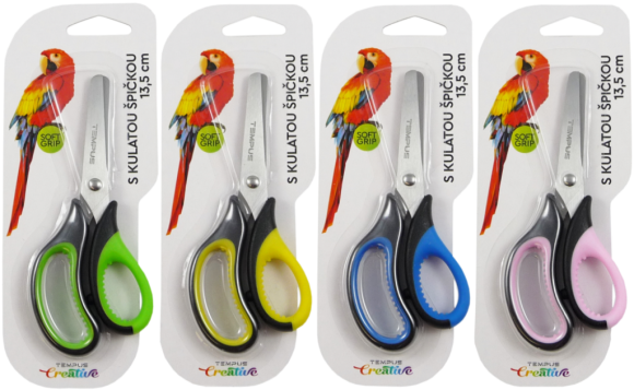 nůžky  Tempus dětské 13,5cm - kul.špička blistr nůžky  Tempus dětské 13,5cm - kul.špička blistr