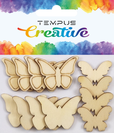 výřezy dřevěné motýli 12ks