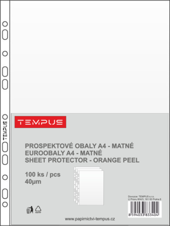 prospektový obal A4 40µm Tempus matný 100ks