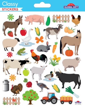 Samolepky CLS 211416 Farm animals