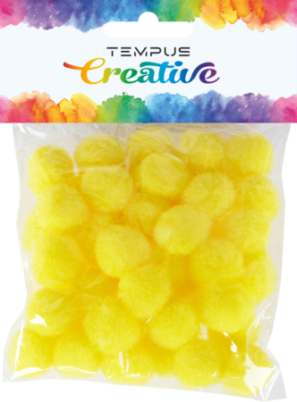 pom poms 20mm žlutý 50ks