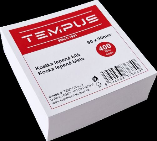 kostka bílá lepená 9x9cm 400 listů