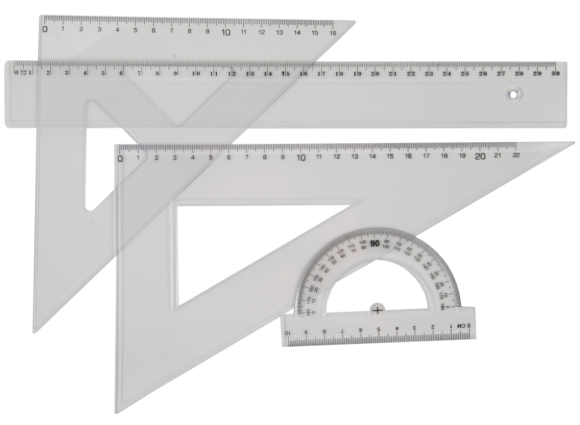 pravítko 3ks + úhloměr - sada 9500