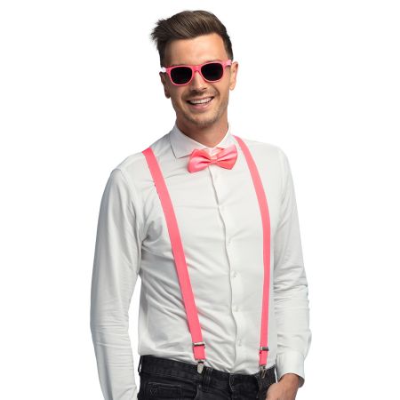 Boland Růžová sada doplňků brýle kšandy motýlek
