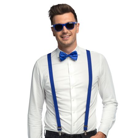 Boland Modrá sada doplňků brýle kšandy motýlek