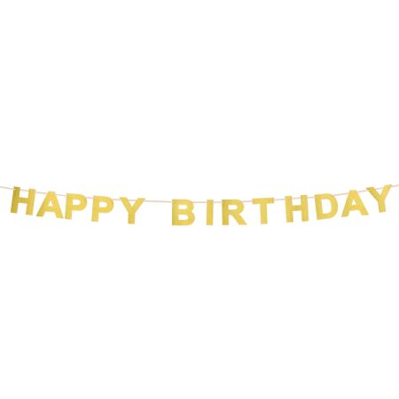 Boland Girlanda Happy birthday zlatá