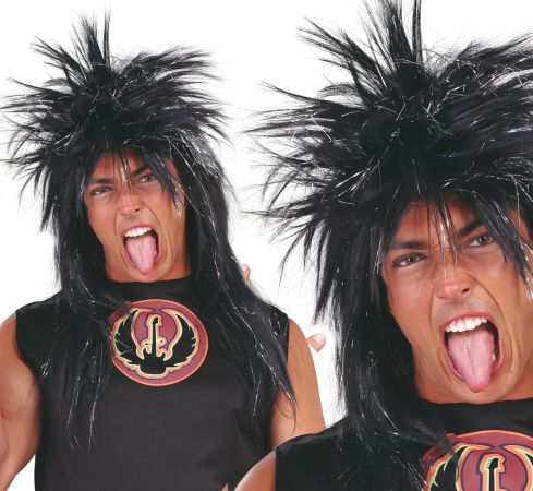 Fiestas Guirca Pánská černá paruka rocker dlouhá