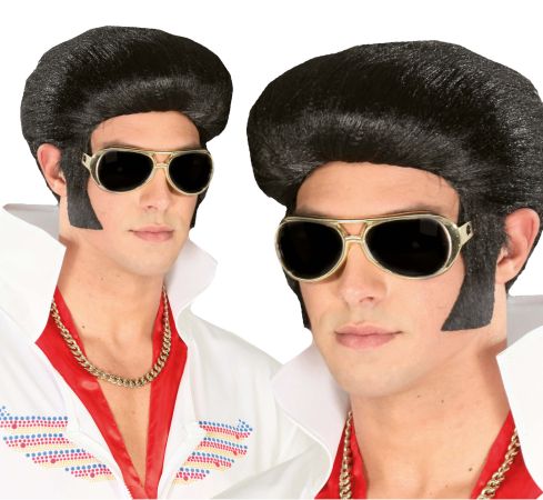 Fiestas Guirca Pánská černá paruka rock´n Roll Elvis