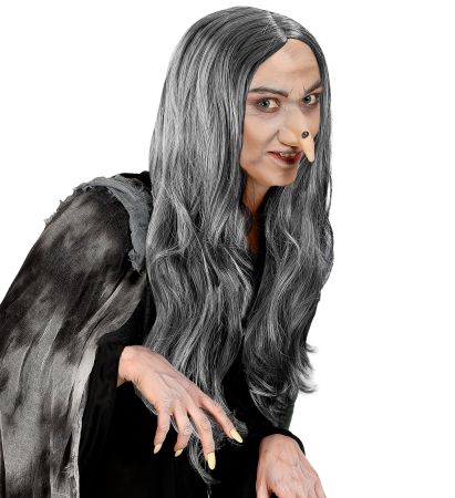 Widmann Čarodějnická karnevalová paruka šedivá