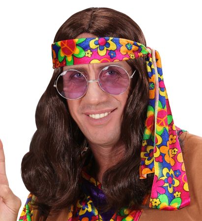 Widmann Paruka hippie hnědá dlouhá pánská